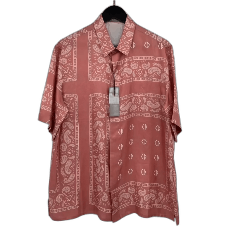 Dior Dior Red Floral Silk Short Sleeve Shirt Size US M / EU 48-50 / 2 - 1 Thumbnail