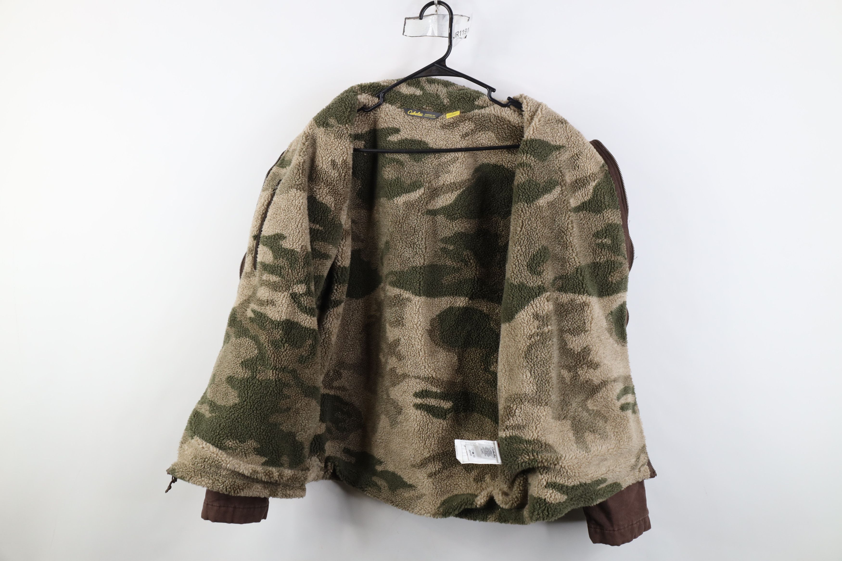 Cabelas Vintage Cabelas Camouflage Fleece Lined Canvas Bomber Jacket Size US M / EU 48-50 / 2 - 11 Thumbnail