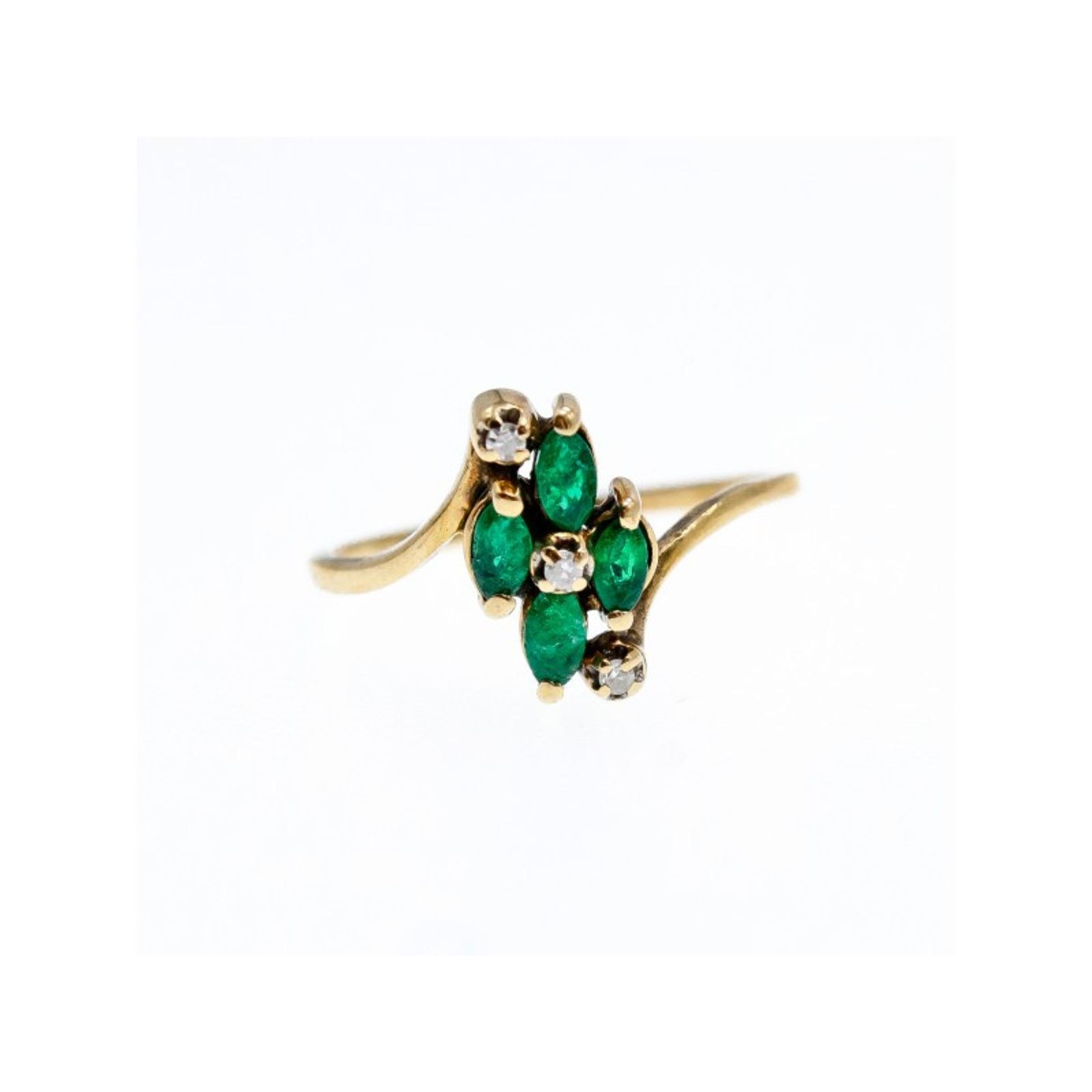 Anonymous Club 10K YELLOW GOLD EMERALD & DIAMONDS RING SIZE 6.75 Size ONE SIZE - 1 Thumbnail