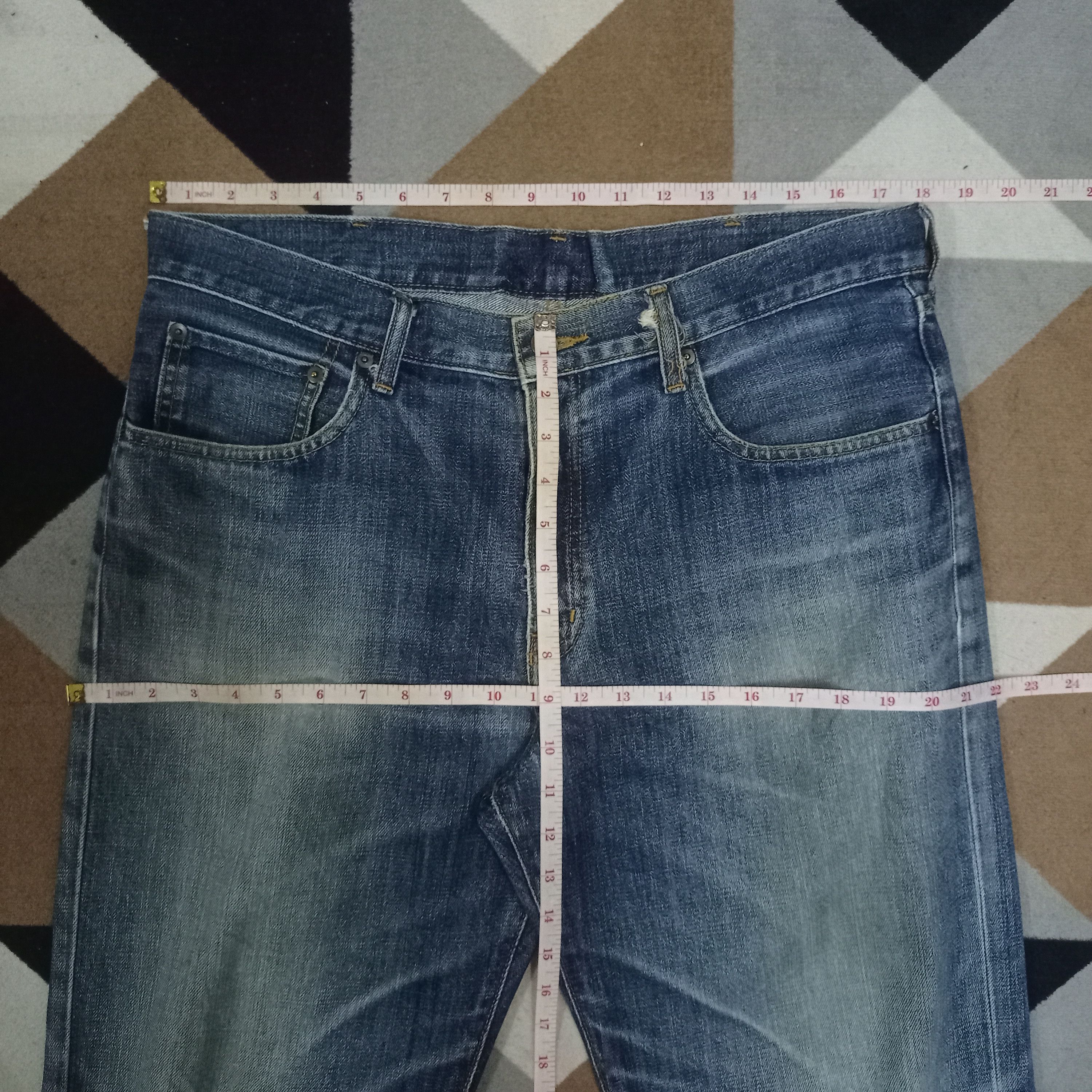Japanese Brand × Uniqlo Vintage Japanese Uniqlo Distressed Baggy Jeans 36x27 Size US 36 / EU 52 - 8 Thumbnail
