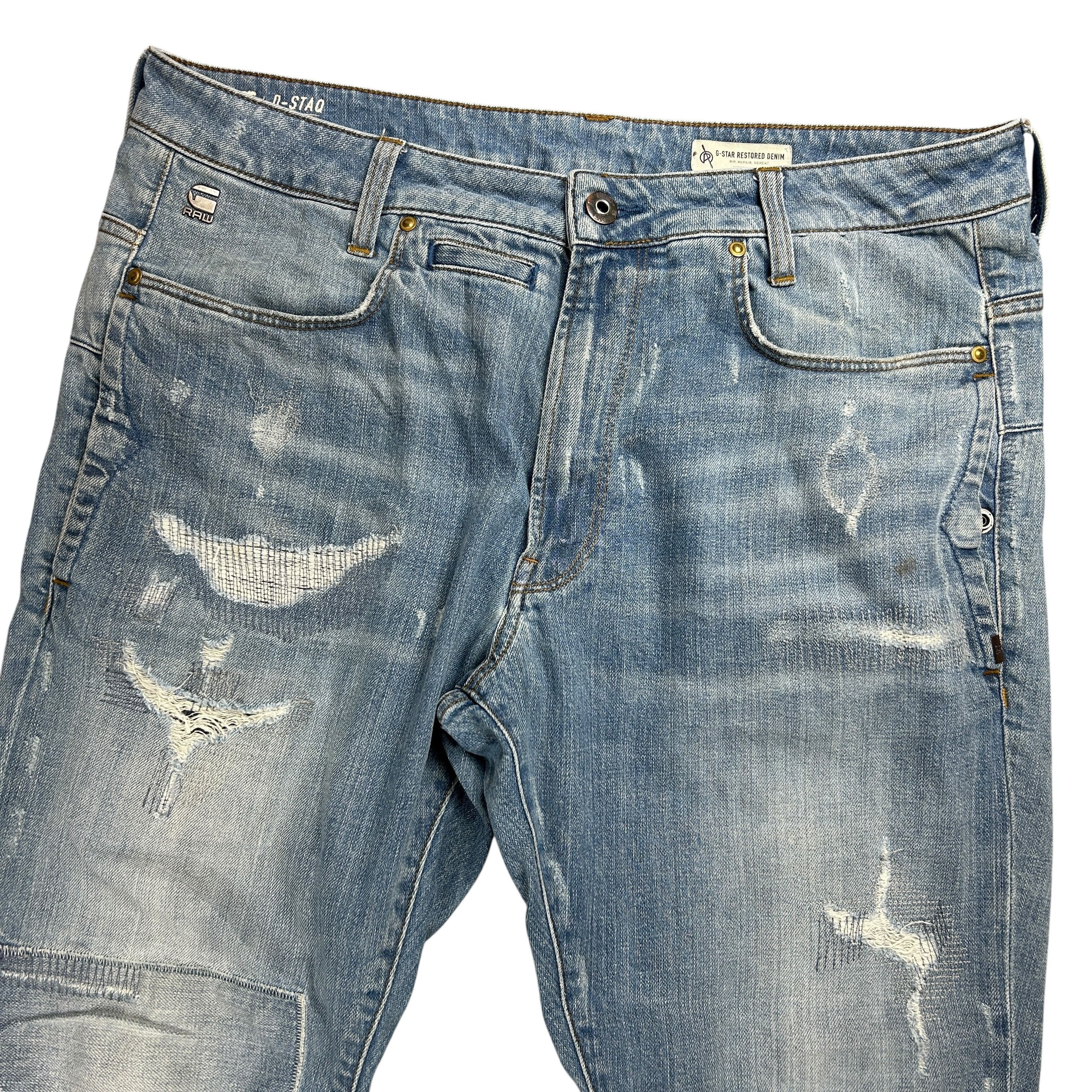 G-Star G-star Raw D-staq 3D Slim Restored Tapered Blue Denim W36L34 Size US 36 / EU 52 - 3 Thumbnail