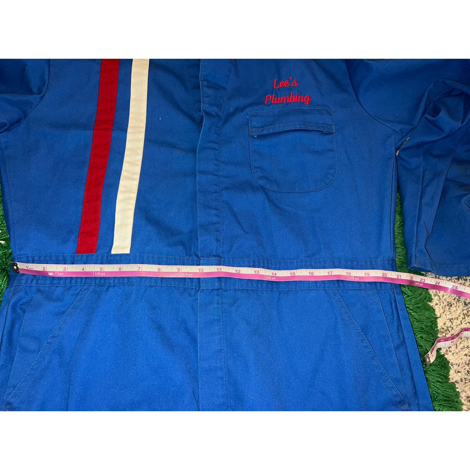 Vintage Wear Guard Lee's Plumbing Blue Work Coverall Overall Talon Size US XL / EU 56 / 4 - 16 Thumbnail