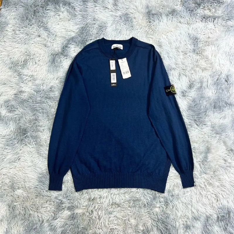 Stone Island Stone Island Navy Blue Men's Knit Sweater 0089 Size US XXL / EU 58 / 5 - 1 Thumbnail