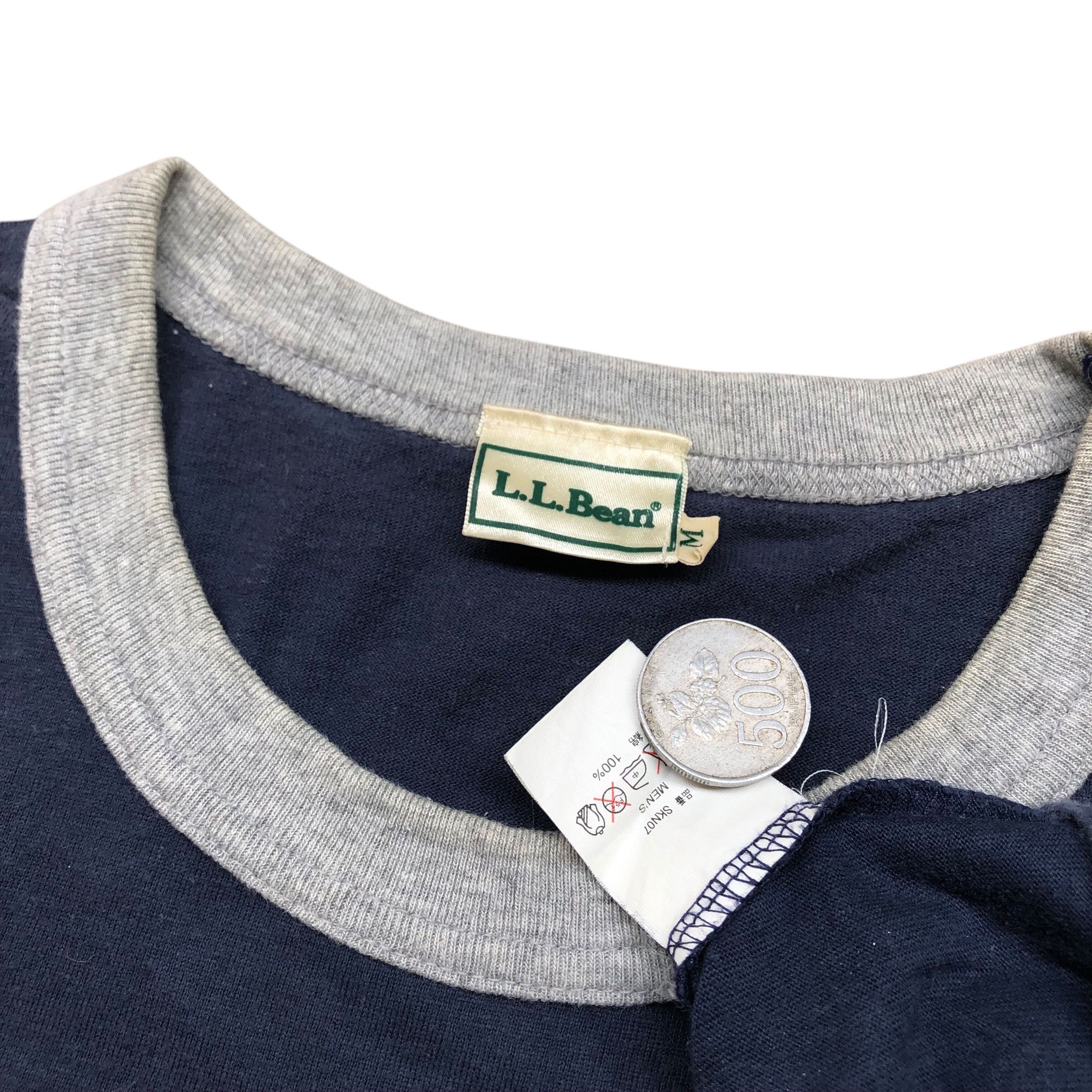 L.L. Bean × Vintage Vintage 90's LL Bean Spellout Ringer Tee Size US L / EU 52-54 / 3 - 3 Thumbnail