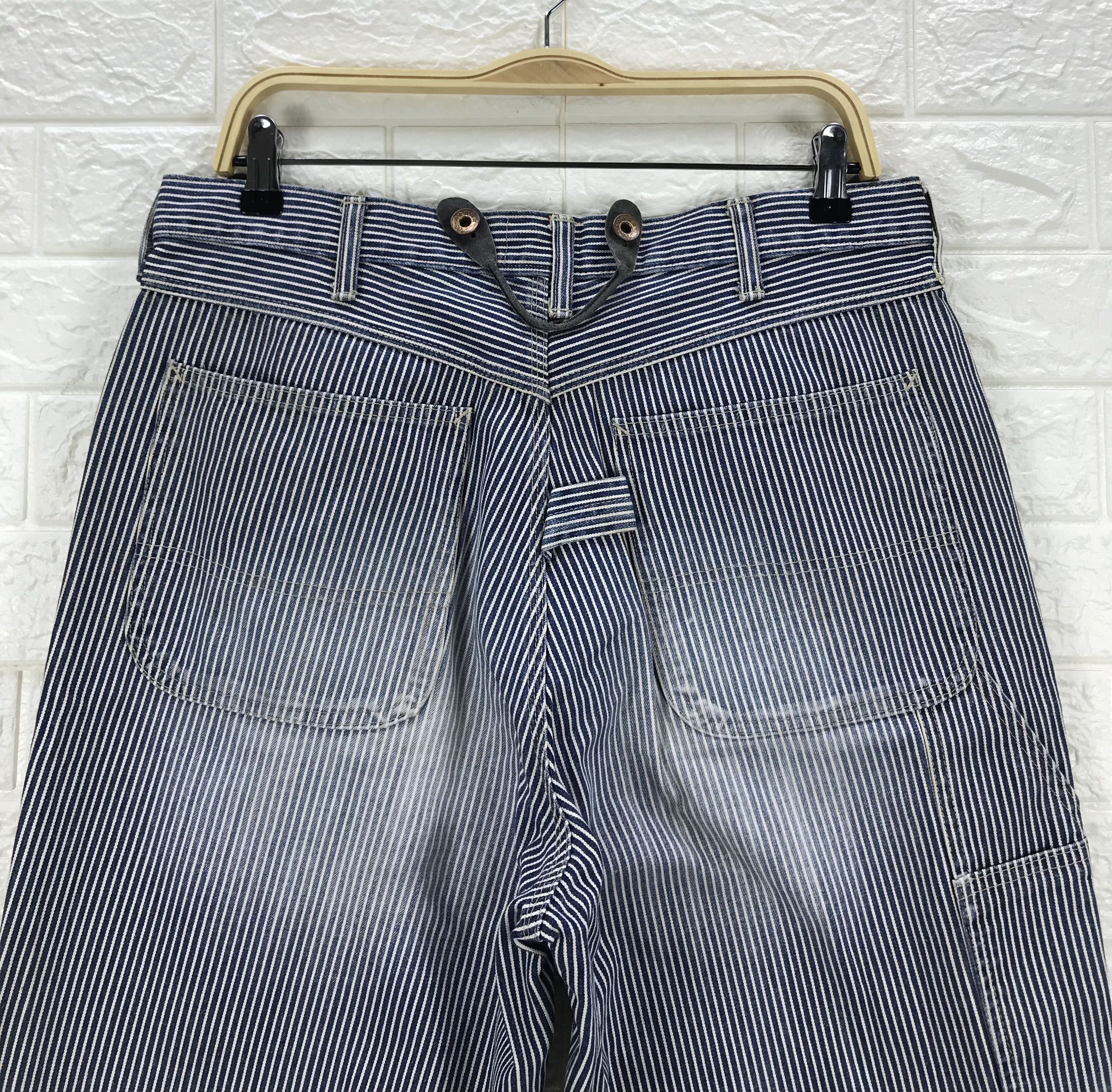 Japanese Brand Vintage Blue Way Hickory Striped Carpenter Jeans Size US 34 / EU 50 - 6 Thumbnail