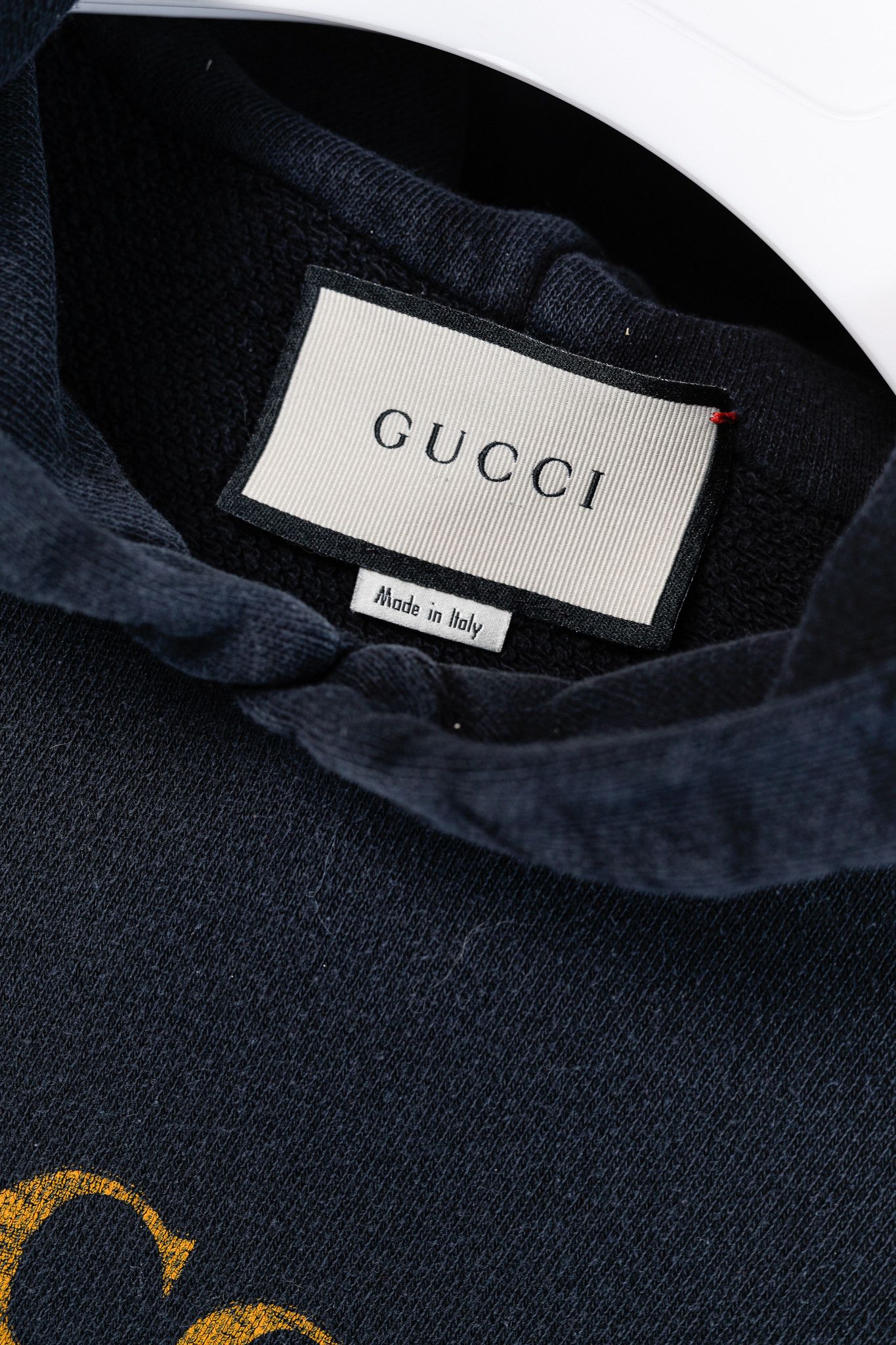Gucci Gucci Black Distressed-Effect Logo-Print Cotton Hoodie Size US XS / EU 42 / 0 - 4 Thumbnail