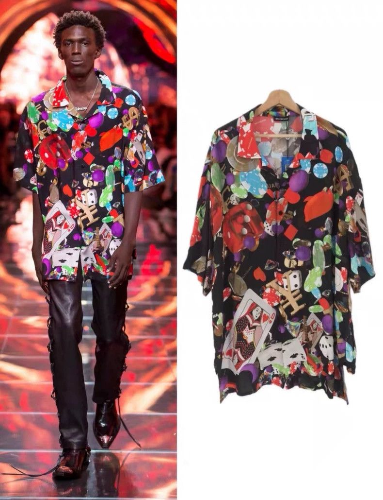 Balenciaga Balenciaga Poker print short-sleeved shirt Size US L / EU 52-54 / 3 - 1 Thumbnail