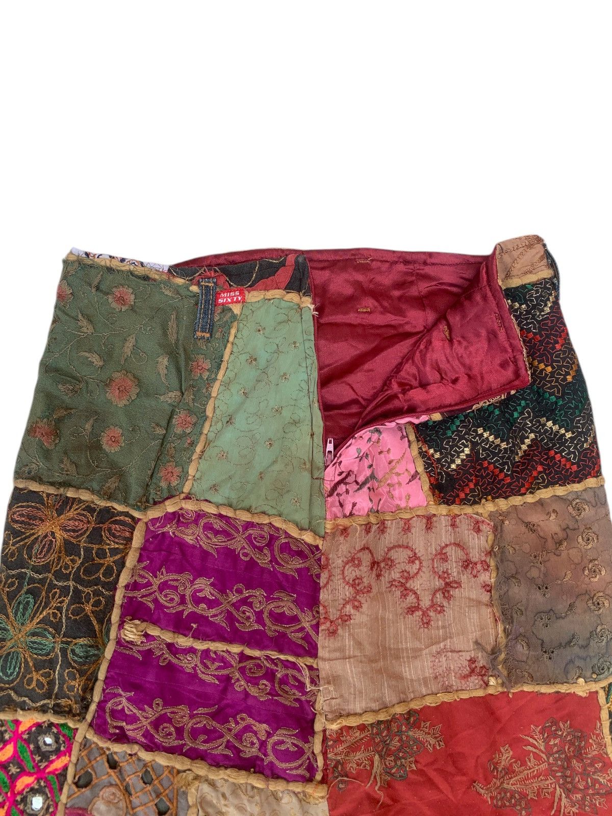 Miss Sixty × Seditionaries × Vintage Vtg miss sixty patchwork skirt Size 31" - 7 Thumbnail