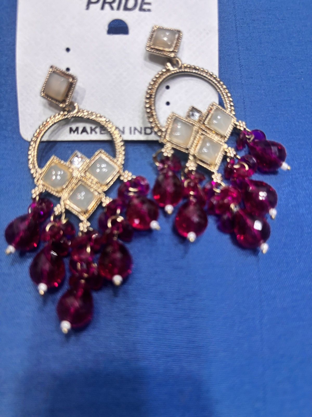 Other Earrings wine color unused Size ONE SIZE - 1 Thumbnail