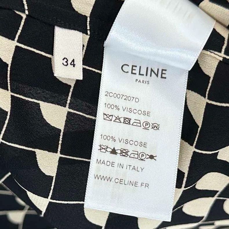 Celine Black and White Patterned ButtonUp Shirt Size XS / US 0-2 / IT 36-38 - 5 Thumbnail