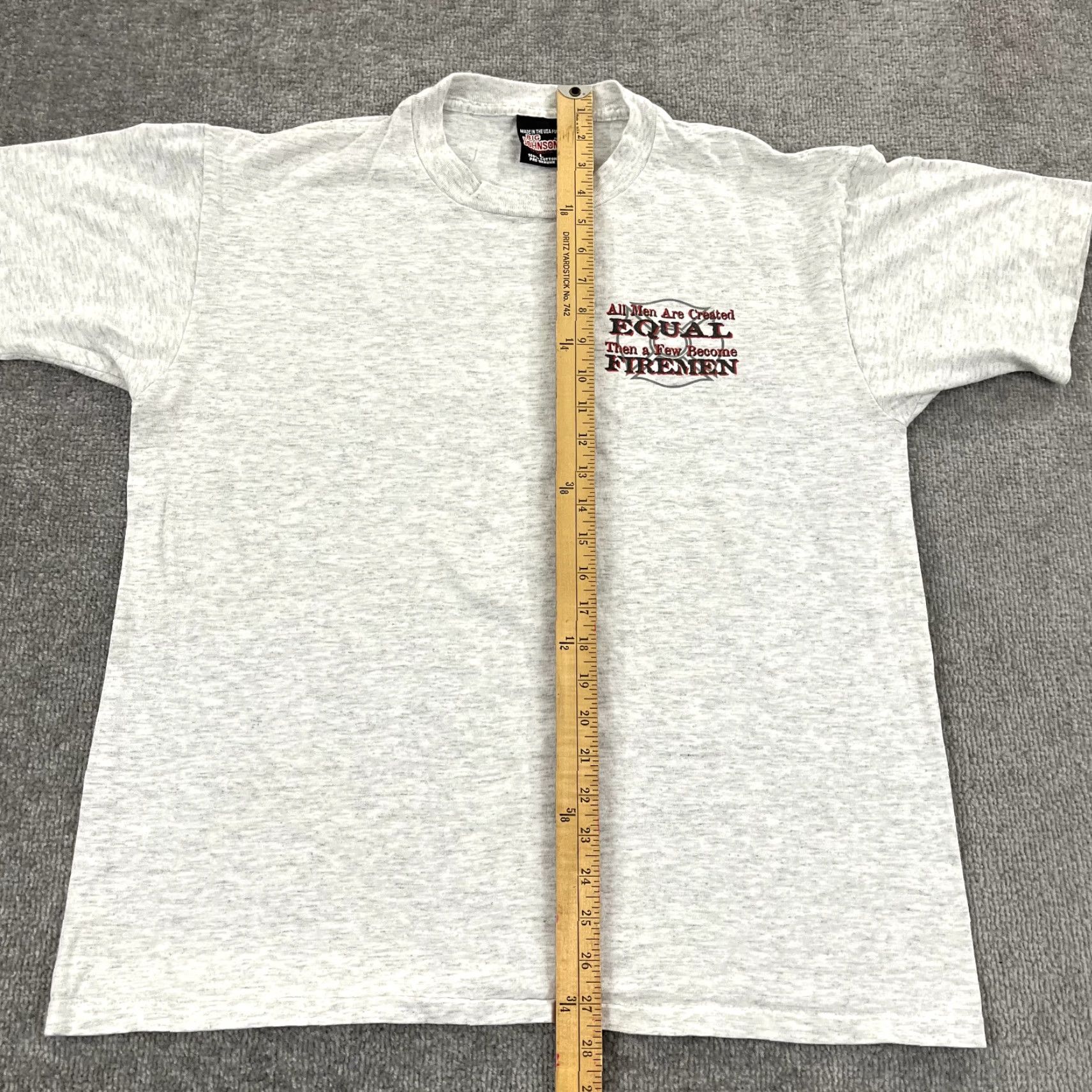 Big John VINTAGE Big Johnson Firefighters T-Shirt Men Large Gray Graphic Flame Fire Service 90s USA Size US L / EU 52-54 / 3 - 7 Thumbnail