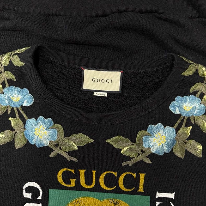Gucci Gucci Black old rivet embroidered sweatshirt Size US M / EU 48-50 / 2 - 5 Thumbnail