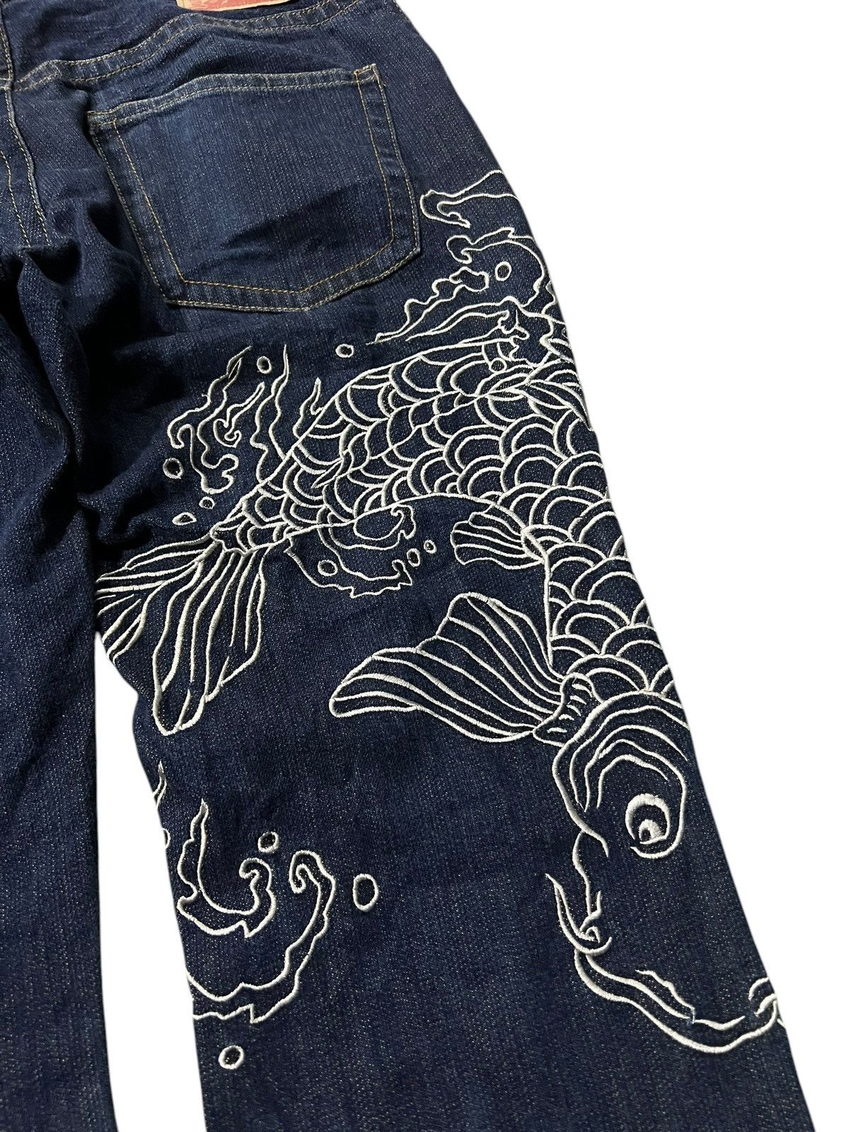 Japanese Brand VINTAGE JAPANESE BRAND SUKAJAN KOI FISH EMBROIDERY JEANS Size US 34 / EU 50 - 13 Thumbnail
