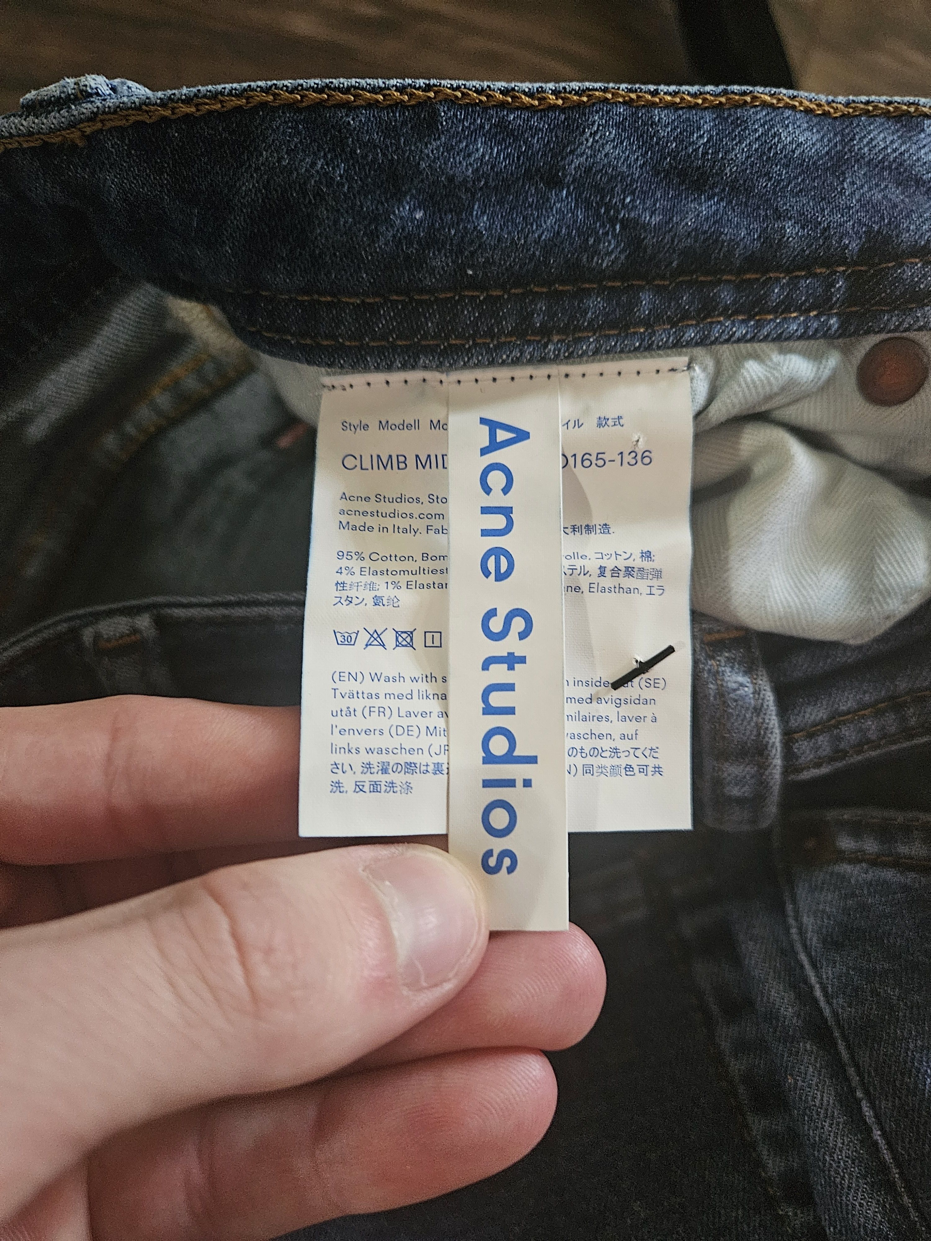 Acne Studios Climb Mid Blue Blå Konst Skinny Blue Stretch Fit Denim Jeans Size 26" / US 2 / IT 38 - 9 Thumbnail