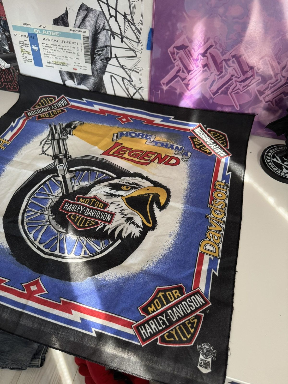 Harley Davidson Vintage Harley Davidson Eagle Wheel Bandana Size ONE SIZE - 5 Thumbnail
