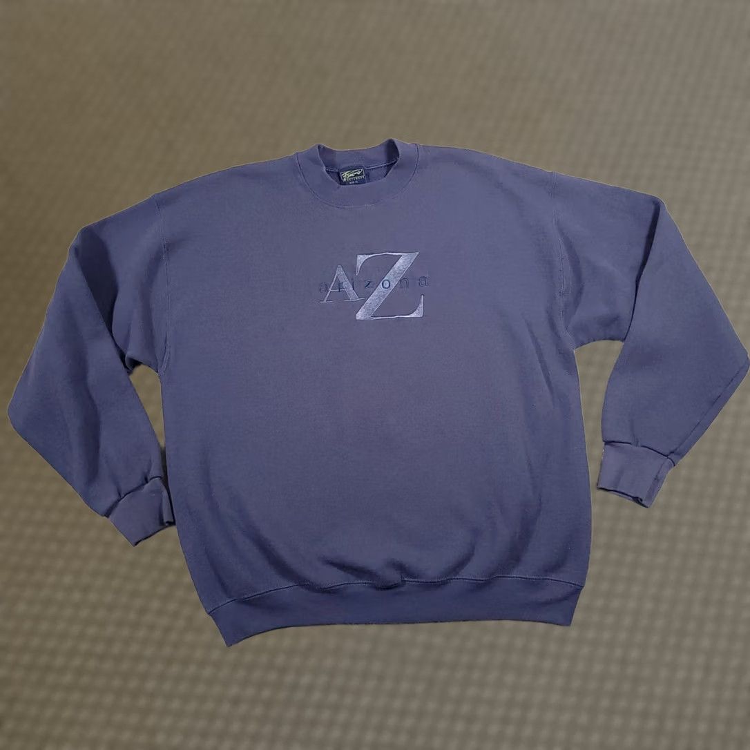 Fruit Of The Loom VINTAGE Arizona Tourist Crewneck Sweatshirt Mens XL Blue Embroidered Cotton Polyester Embroidered Logo 90s USA Size US XL / EU 56 / 4 - 1 Thumbnail
