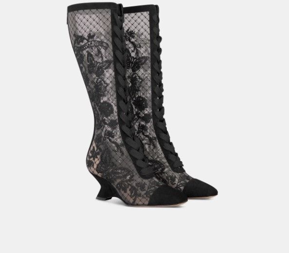 Dior o1w1db11124 Naughtily-D Wedge Boots in Black Size US 7 / IT 37 - 2 Thumbnail