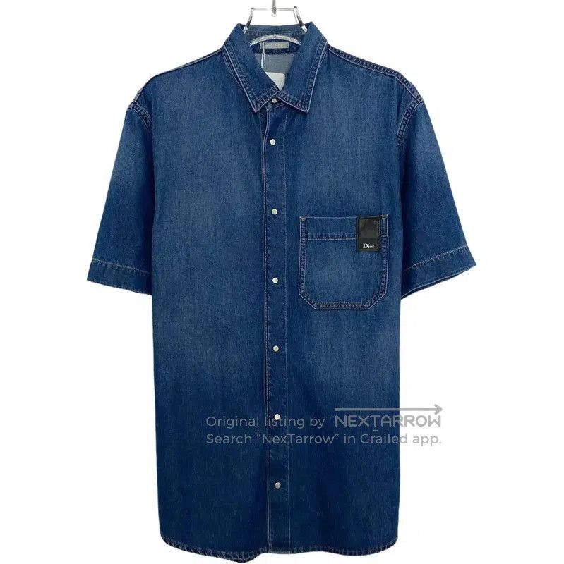Dior Dior Short Sleeve Dark Blue Cotton Shirt . Size US M / EU 48-50 / 2 - 1 Thumbnail