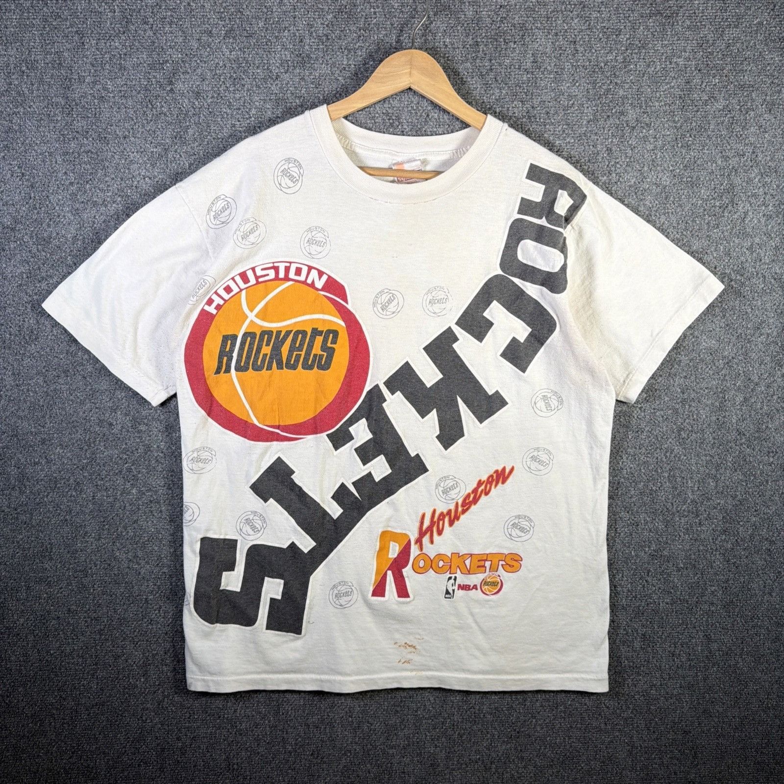 NBA Vintage Houston Rockets Shirt Mens XL White 90s NBA Size US XL / EU 56 / 4 - 1 Thumbnail