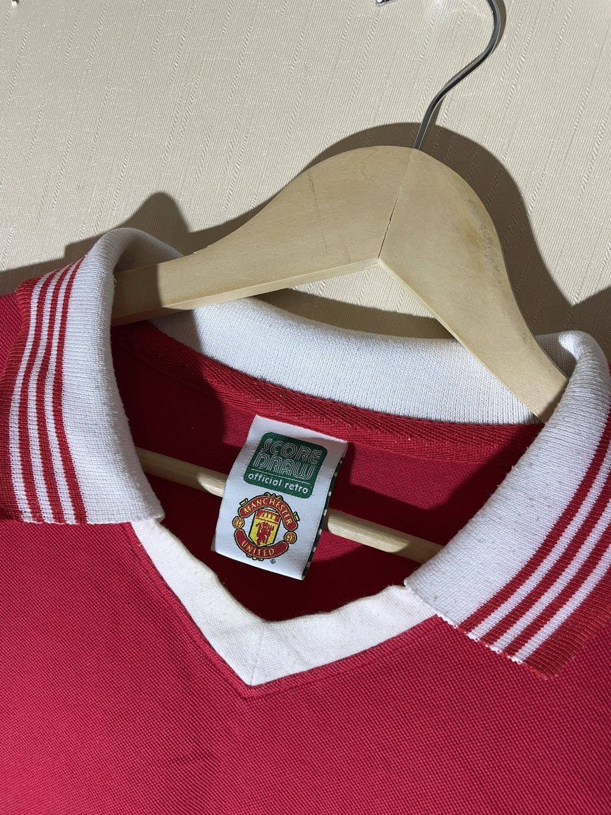 Vintage Manchester United score draw retro jersey 1977 Size US XXL / EU 58 / 5 - 6 Thumbnail