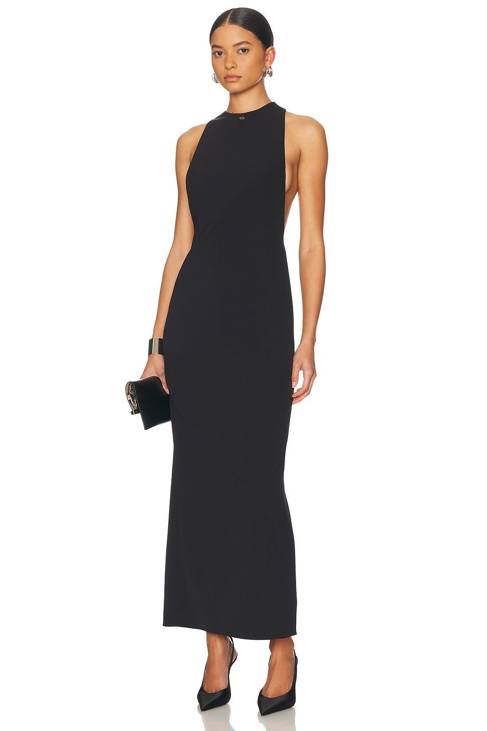 Amiri o1s1wg110526 Mock Neck Maxi Dress in Black Size L / US 10 / IT 46 - 5 Thumbnail