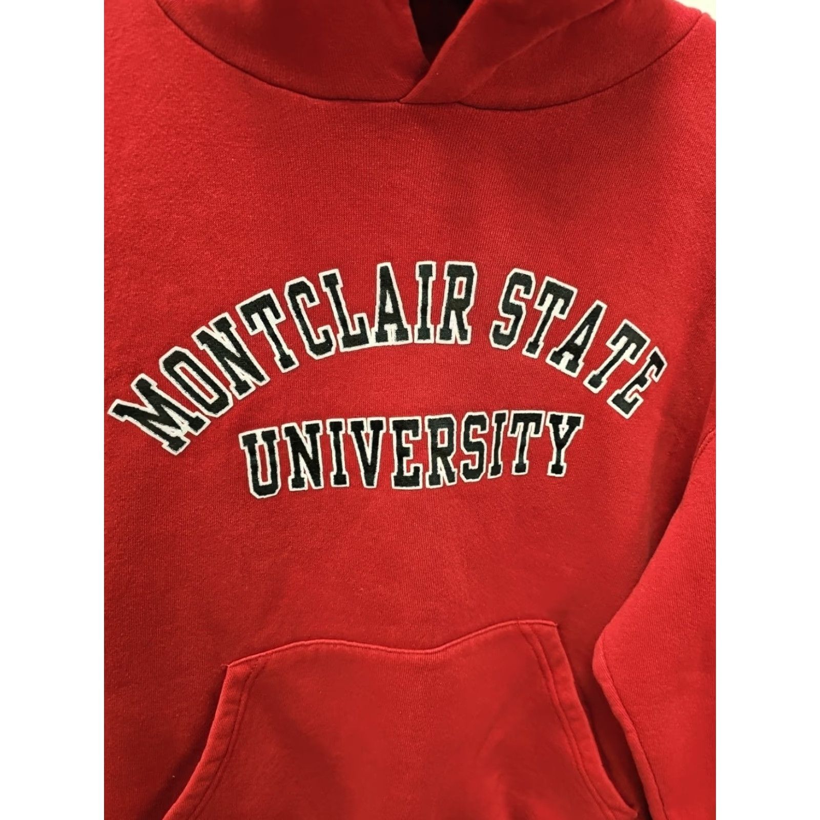 Russell Athletic VINTAGE Russell Athletic Hoodie Mens M 90s Montclair State College Red Graphic Print Pullover Size US M / EU 48-50 / 2 - 4 Thumbnail