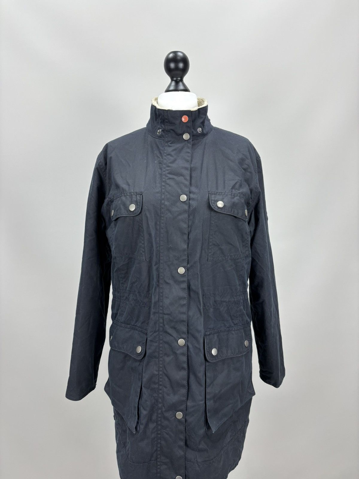 Barbour Womens waxed jacket Barbour Carribena Size 10 Color Blue Size L / US 10 / IT 46 - 2 Thumbnail