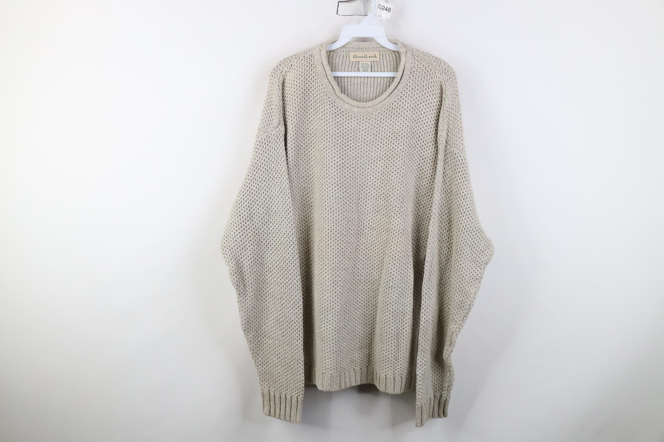 Vintage Vintage 90s Streetwear Thermal Marled Knit Sweater Beige Size US L / EU 52-54 / 3 - 1 Thumbnail