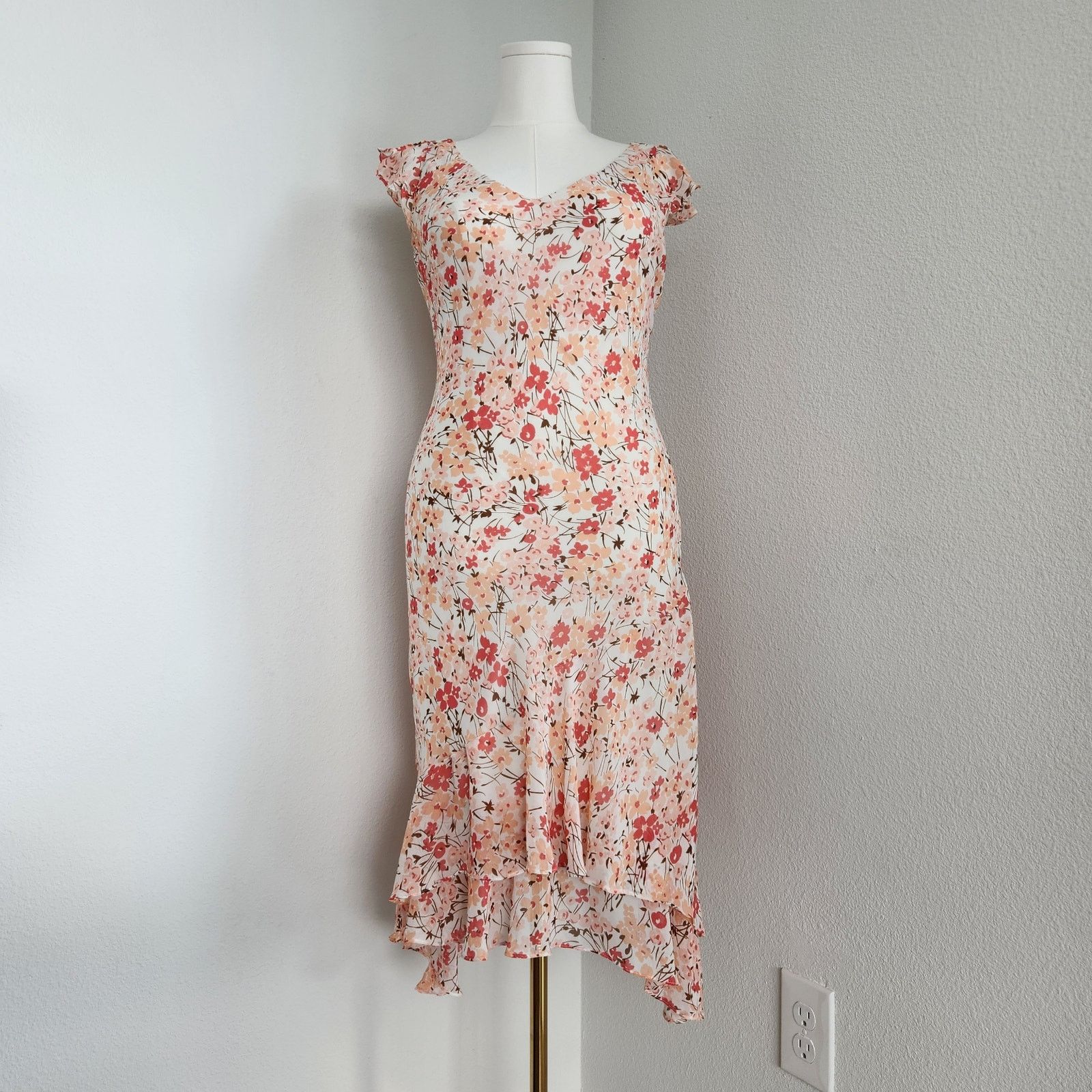 Vintage Vintage Y2K White Pink Floral Asymmetrical Fairy Dress M Size M / US 6-8 / IT 42-44 - 10 Thumbnail