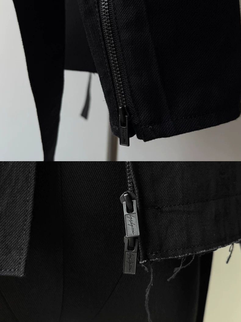 Yohji Yamamoto Yohji Yamamoto Yohji Yamamoto Black Short Denim Jacket Size US S / EU 44-46 / 1 - 6 Thumbnail