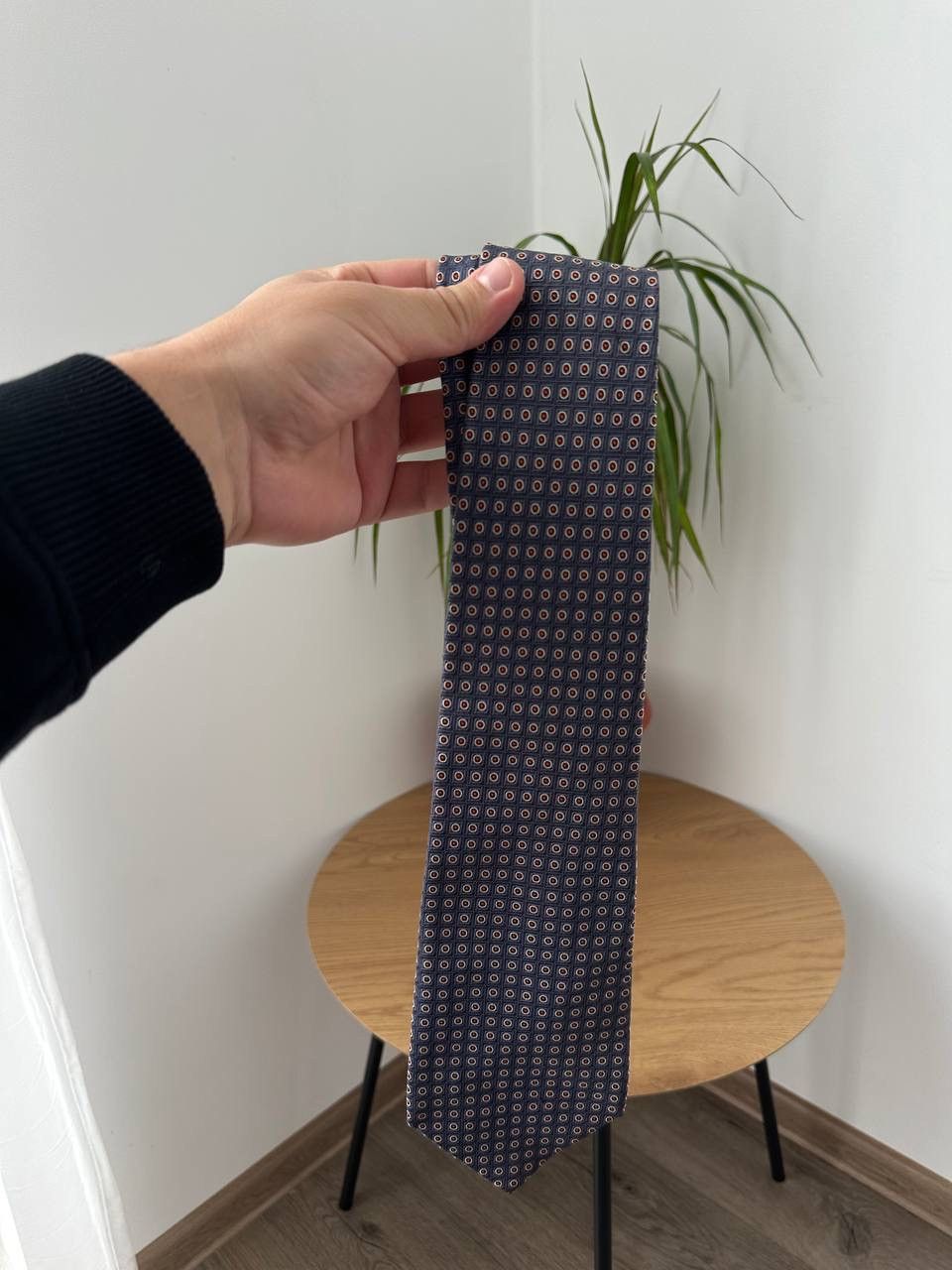 Polo Ralph Lauren Vintage Polo Ralph Lauren Silk Tie Navy Micro Geometric Size ONE SIZE - 5 Thumbnail