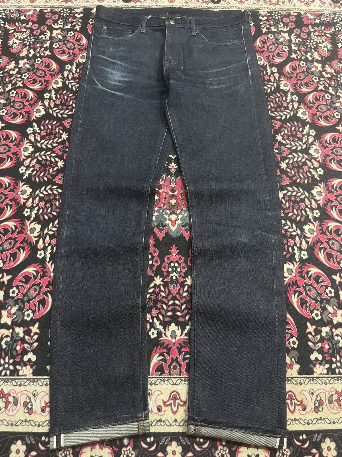 Lemaire × Uniqlo Vintage Uniqlo Raw Kaihara Denim Slim Straight Selvedge Jean Size US 33 - 1 Thumbnail