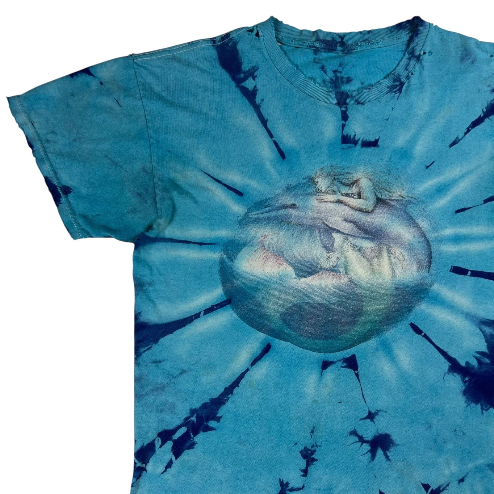 Vintage Vintage Dolphin Mermaid tie dye distressed M. Dubois art tee Size US L / EU 52-54 / 3 - 4 Thumbnail