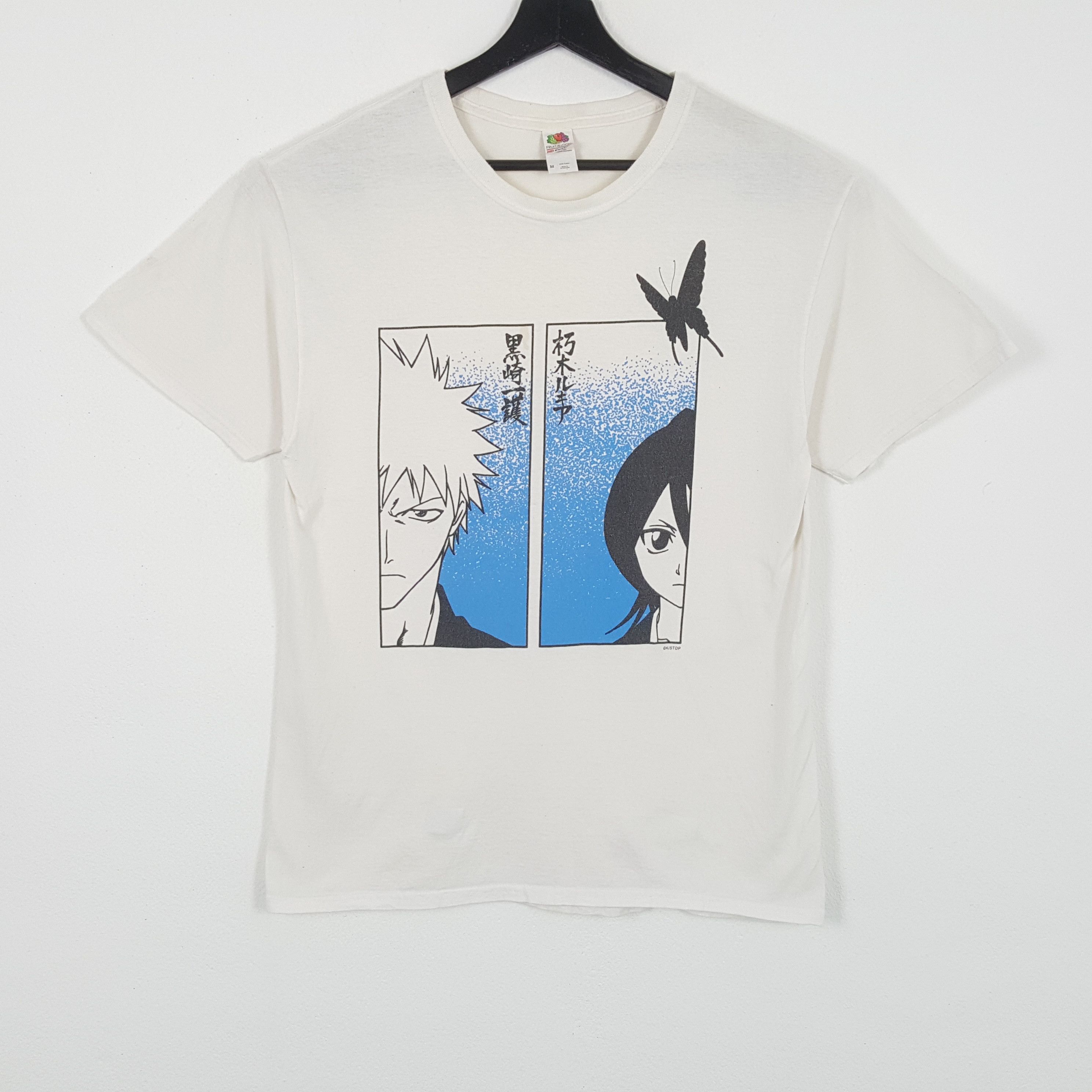image of Anima x Vintage Bleach Anime Tshirt Japanese Cartoon Anime in White, Men's (Size Medium)
