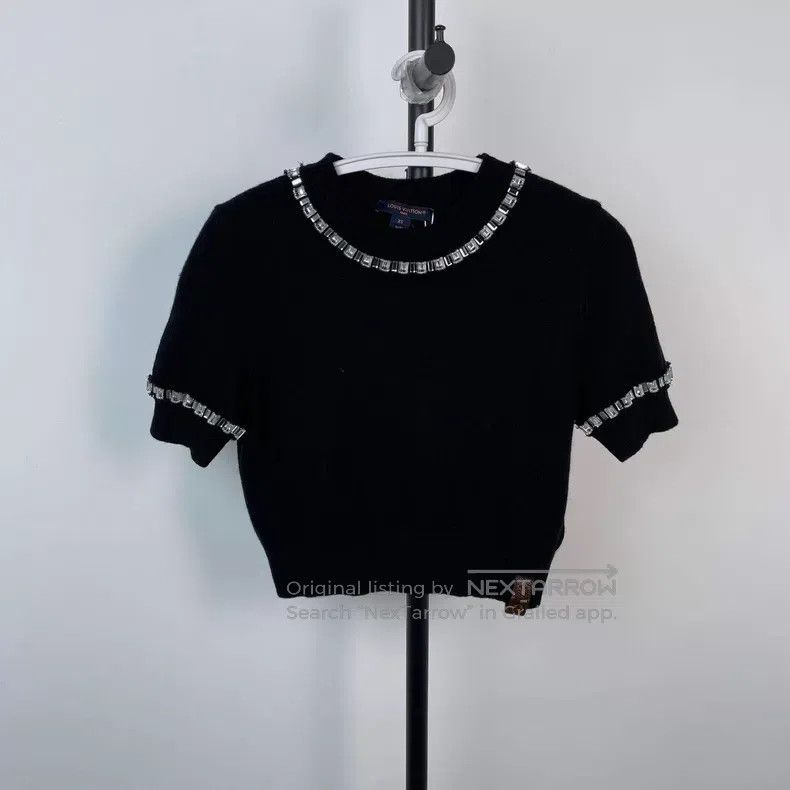 Louis Vuitton Louis Vuitton Round Neck with Beads and Diamonds Black Sho Size XS / US 0-2 / IT 36-38 - 1 Thumbnail