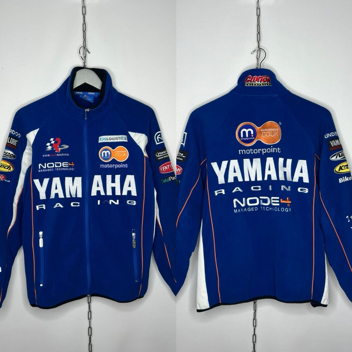 Vintage Yamaha Big Logo Full Sponsors Fleece Full Zip Jacket