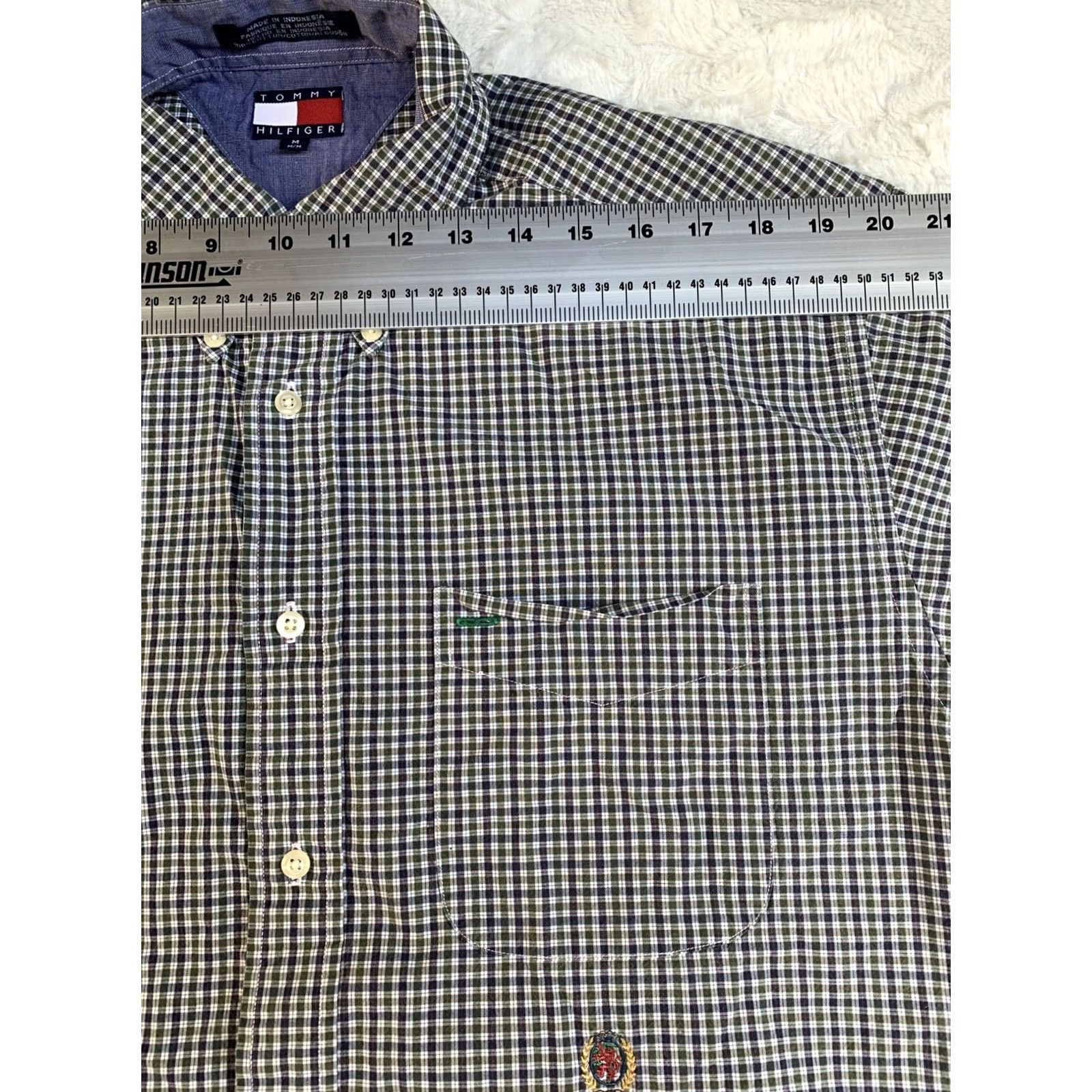 Tommy Hilfiger Tommy Hilfiger Mens Button-Down Shirt Gingham Short Sleeve Black Medium Race? Size US M / EU 48-50 / 2 - 7 Thumbnail