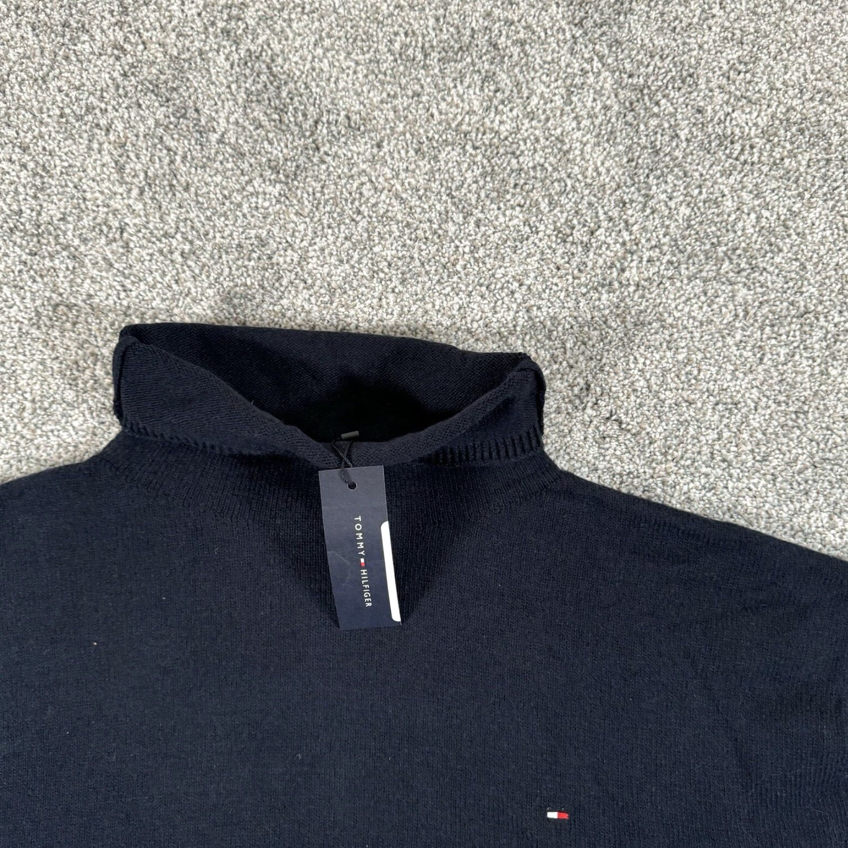 Tommy Hilfiger Tommy Hilfiger Sweater Womens XL Relaxed Mockneck Academia Preppy Navy Blue Knit Pullover Size XL / US 12-14 / IT 48-50 - 5 Thumbnail