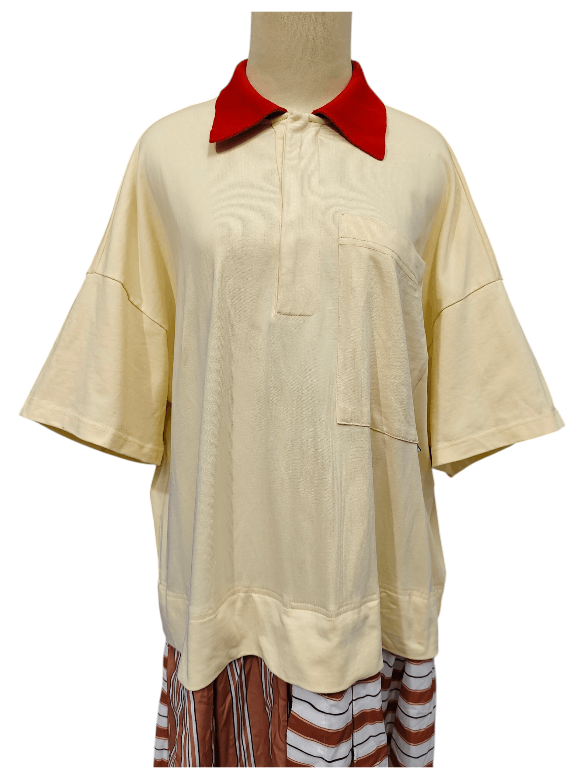 Sunnei 2010s SUNNEI- Hybrid Oversized Color Block Polo Dress Italy Size L / US 10 / IT 46 - 2 Thumbnail