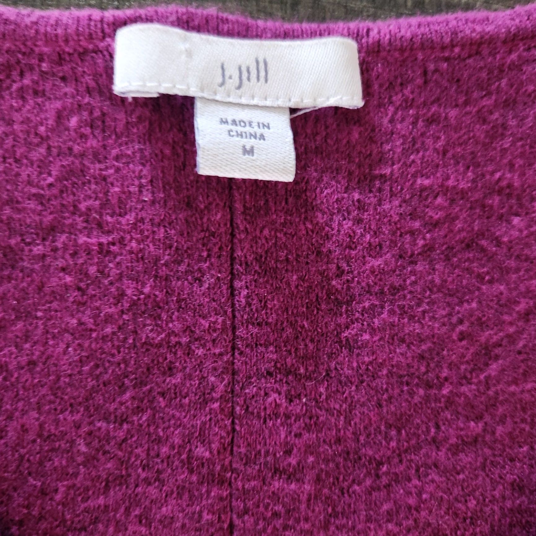 J. Jill J. Jill V Neck Sweater Womens Medium Pink Purple Dolman Sleeve Pullover Knit Cotton Nylon Polyester Size M / US 6-8 / IT 42-44 - 2 Thumbnail