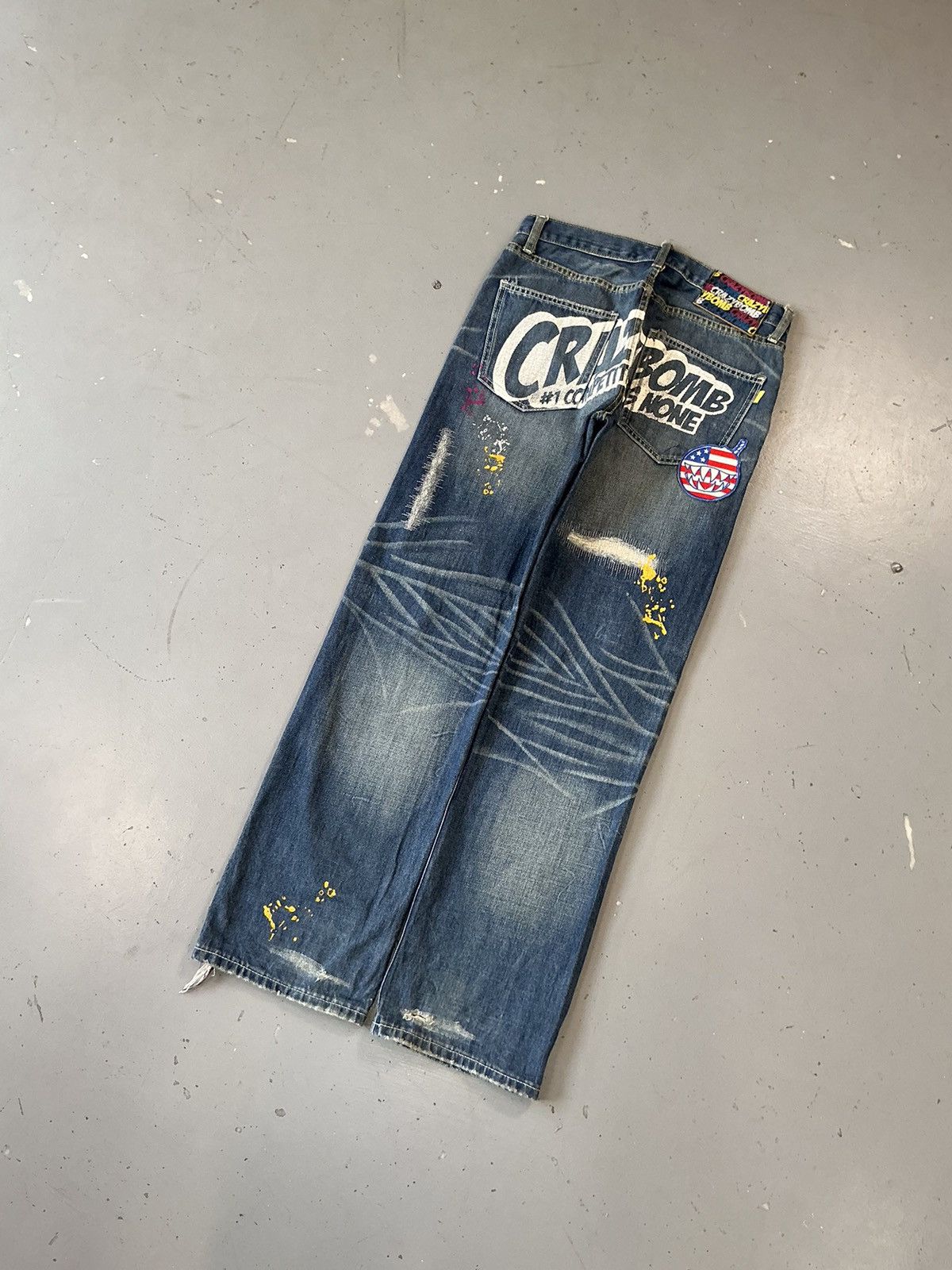 Designer × Vintage Vintage crazy bomb SpellOut distressed denim Size US 30 / EU 46 - 7 Thumbnail