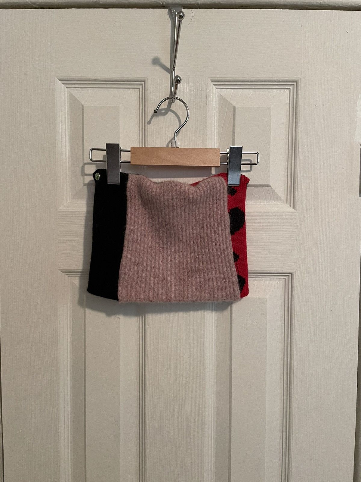 image of Poche Studios Patchwork Beanie in Pink, Men's