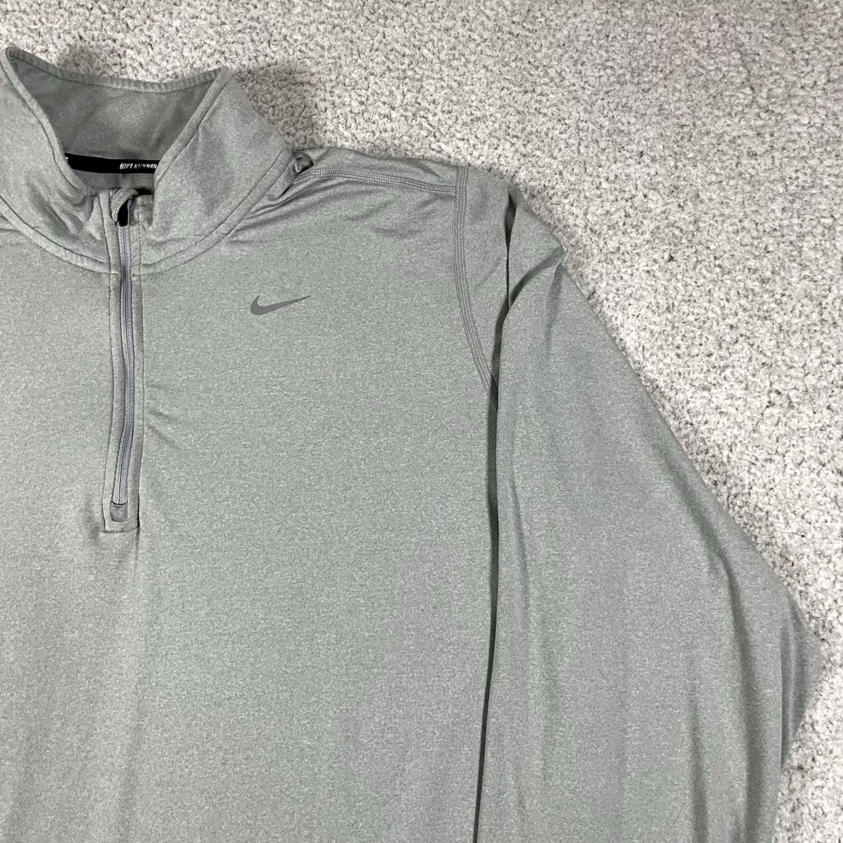 Nike Nike Dri-Fit 1/4 Zip Pullover Mens XL Gray Lightweight Running Active Size US XL / EU 56 / 4 - 6 Thumbnail