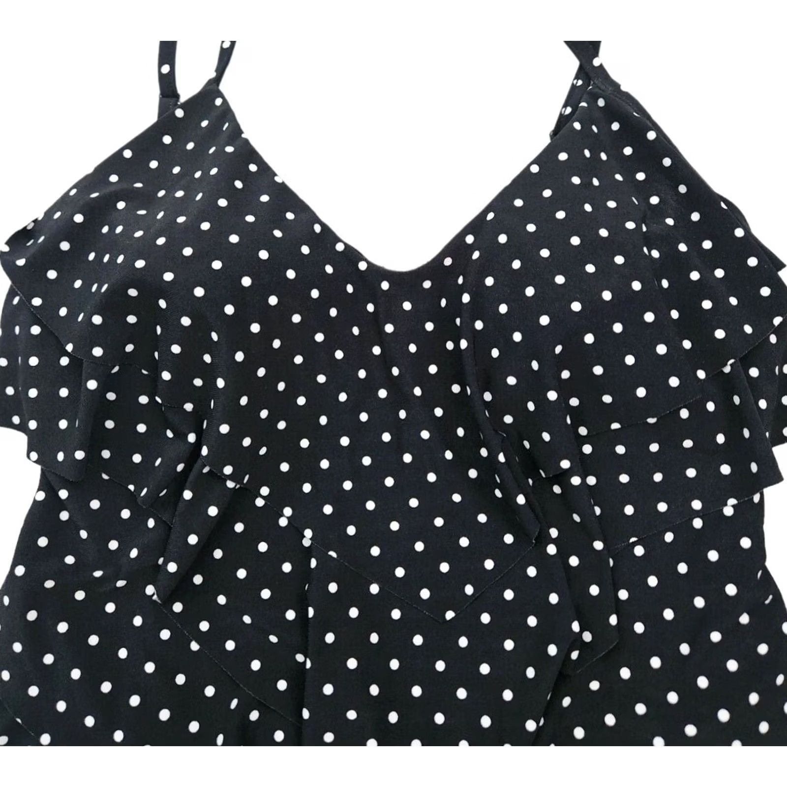 Vintage Miraclesuit Tankini Womens Sz 8 Polka Dot Wireless Bra Built-In Ruffle Size M / US 6-8 / IT 42-44 - 3 Thumbnail