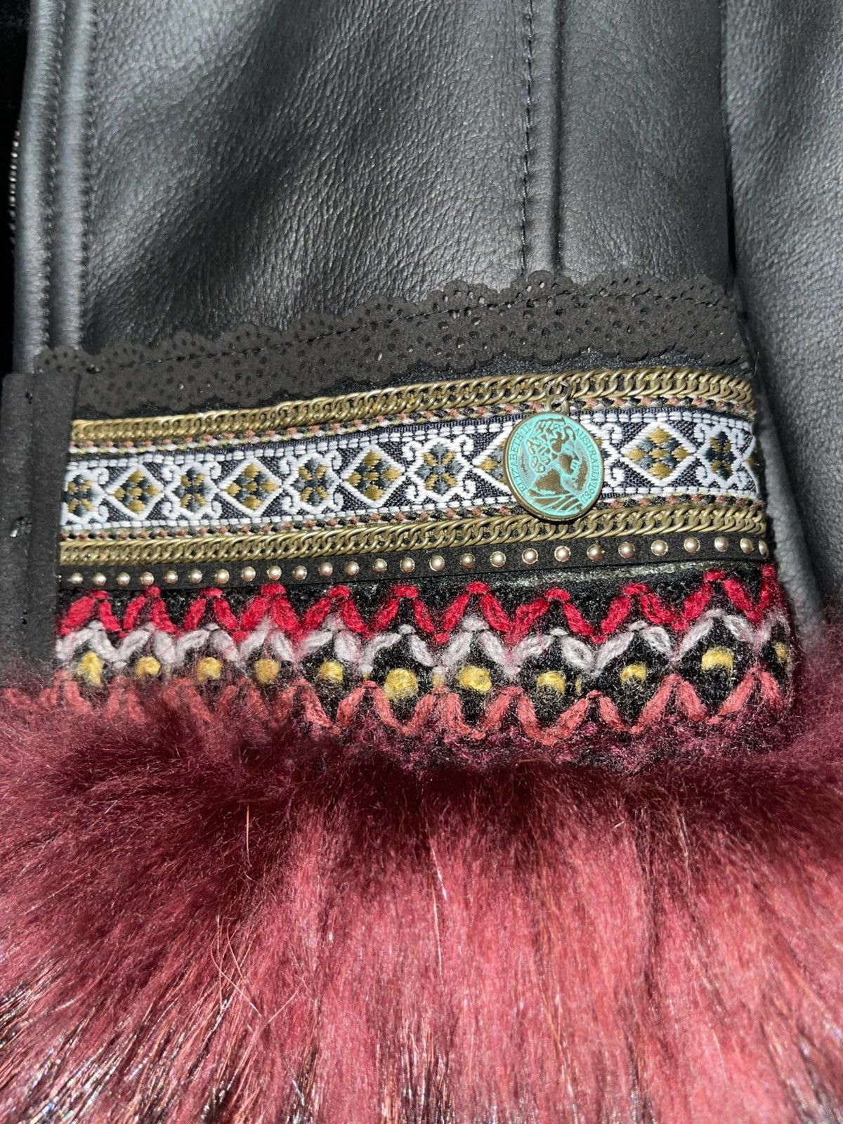 Vintage Unique sheepskin, design inspired by Kazakhstan. Size M / US 6-8 / IT 42-44 - 6 Thumbnail