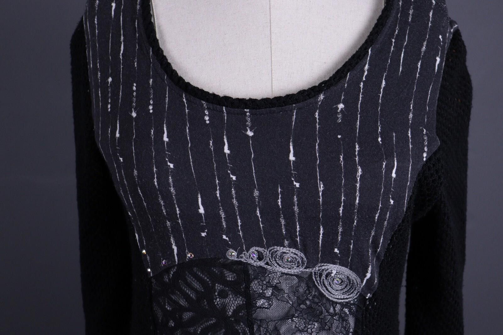 Designer Elisa Cavaletti Sono Italiano Black Knit Shift Dress SzM Size M / US 6-8 / IT 42-44 - 4 Thumbnail