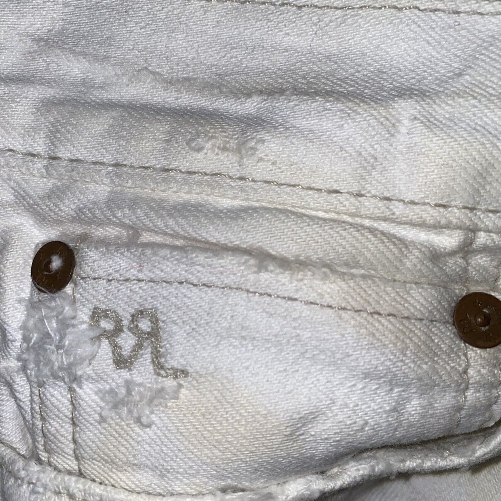 RRL Ralph Lauren RRL Double Ralph Lauren Jeans Size 29x34 White Distressed Size US 29 - 4 Thumbnail