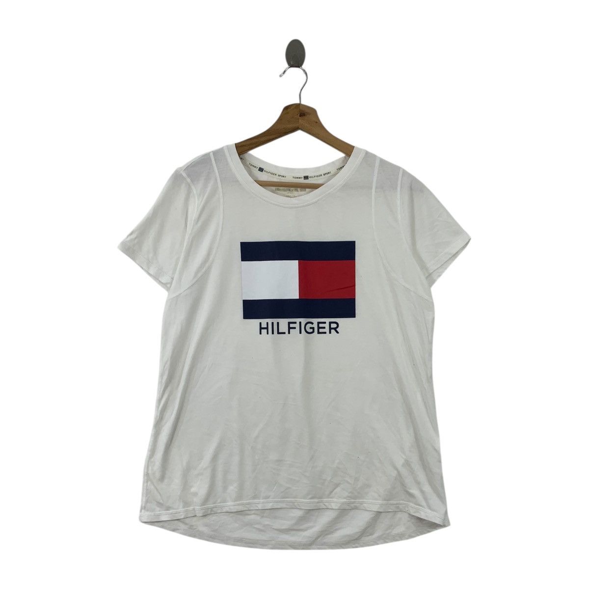 Tommy Hilfiger TOMMY HILFIGER USA Flag Logo Sport Collection Tee Shirt Size M / US 6-8 / IT 42-44 - 1 Thumbnail