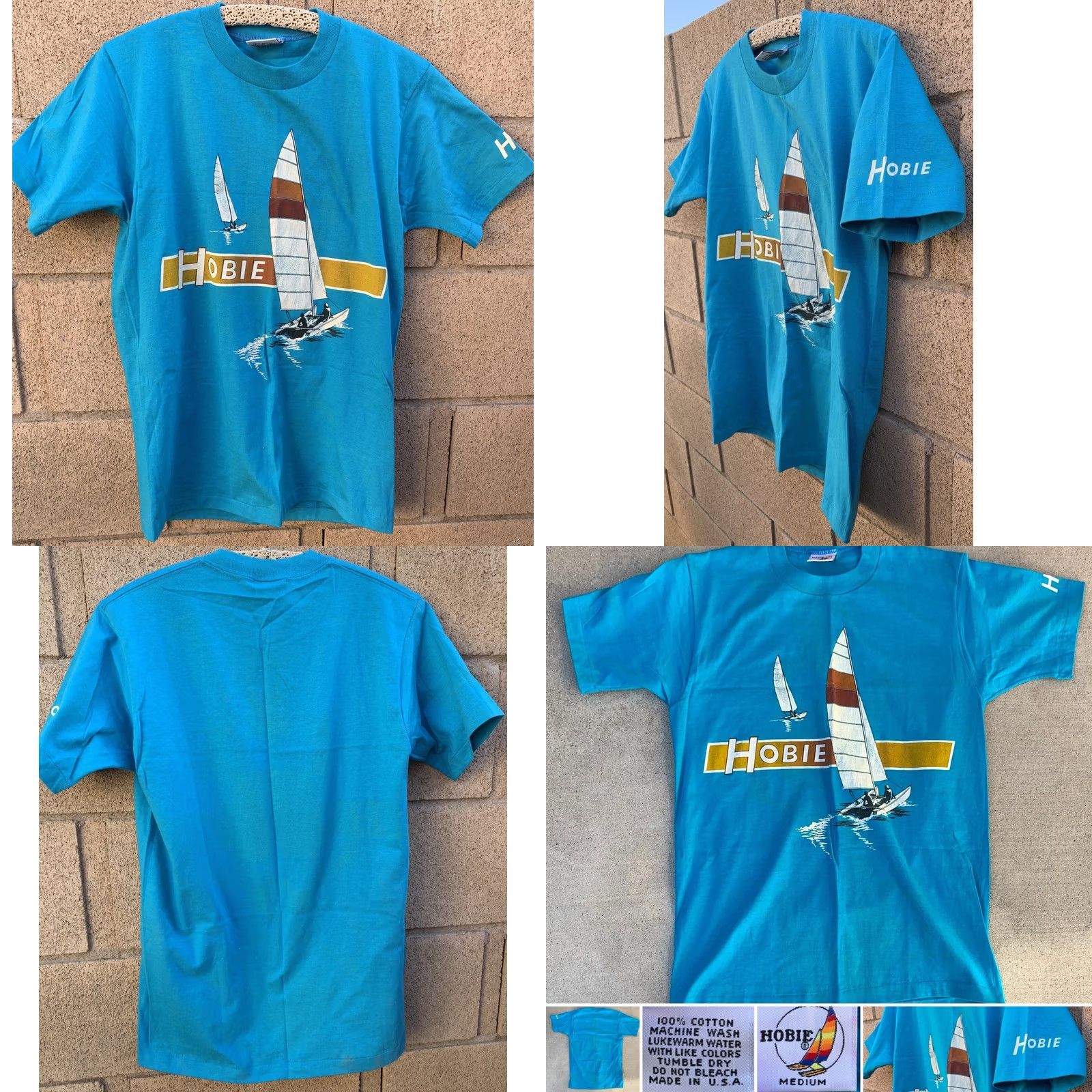 Vintage VINTAGE Hobie T Shirt Graphic Tee Cotton Made In USA Size M Medium Blue 1980s Mens Size US M / EU 48-50 / 2 - 8 Thumbnail