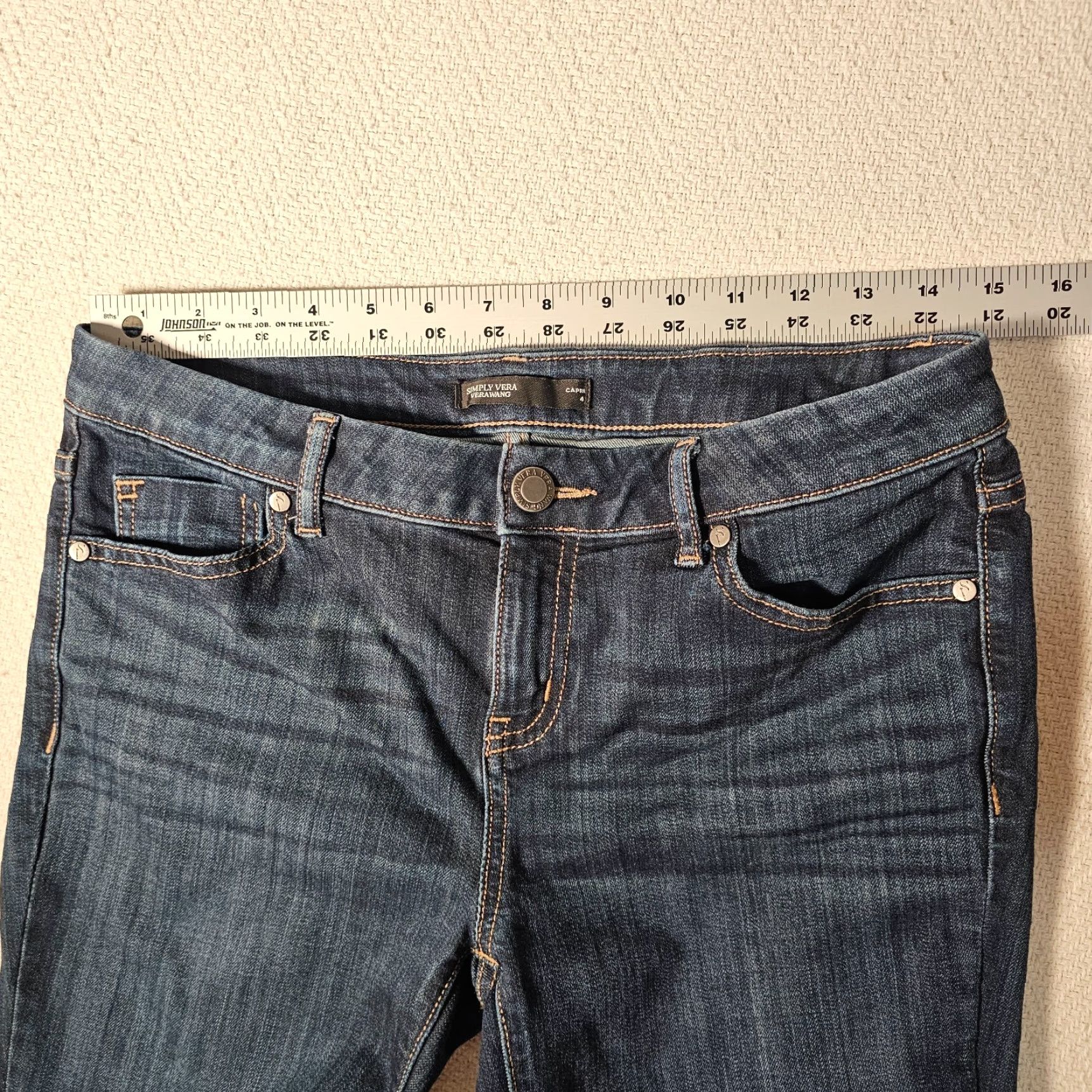 Vintage Simply Vera Wang Jeans Capri Size 4 Denim Dark Wash Stretch Body? Wait Size 27" / US 4 / IT 40 - 4 Thumbnail